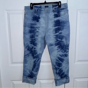 J. Jill Denim High rise cropped Tie Dye Jeans size 12 petite